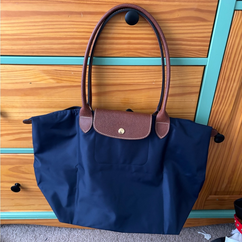 Longchamp Navy Blue Tote Bag
